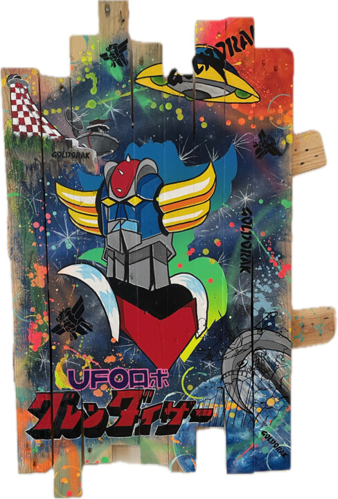 Tableau Pop Art GOLDORAK 绘画, 37.4x31.5 in