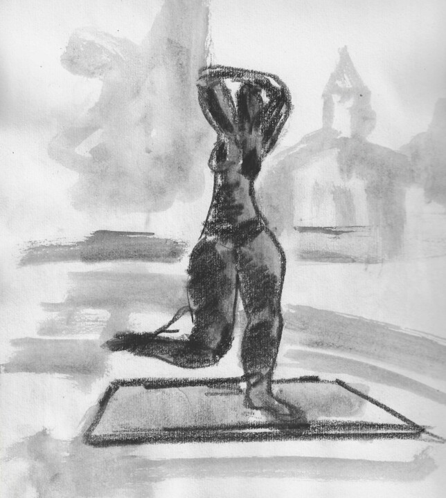 Myriam de Theo Tobiasse à Saint-Paul de Vence 图画, 8.9x8.9 in