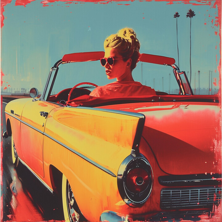 Retro Drive 绘画, 36x36 in