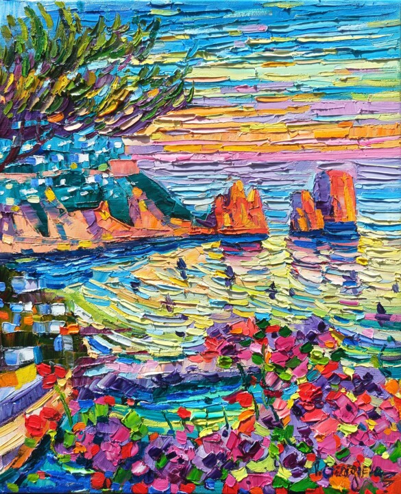 Caramel sunset in Capri 2 绘画, 19.7x15.8 in