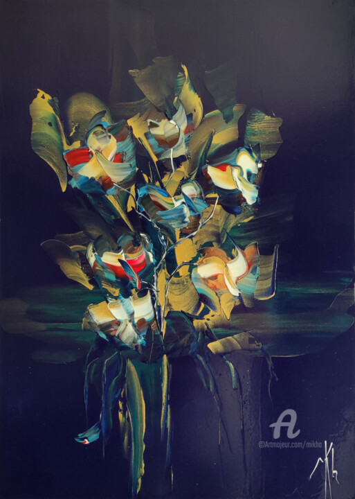 Peinture intitulée "Blumensis improbabi…" par Mikha, Œuvre d'art originale, Acrylique