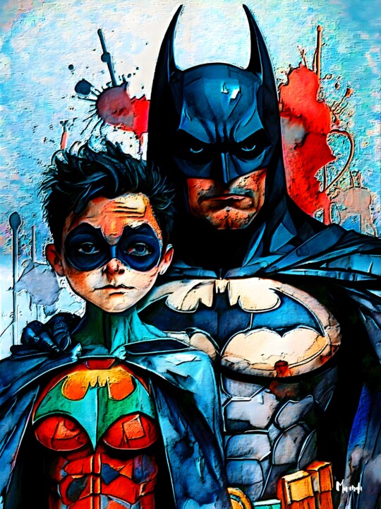 "Guardiões de Gotham: A Dupla Dinâmica" 数字艺术