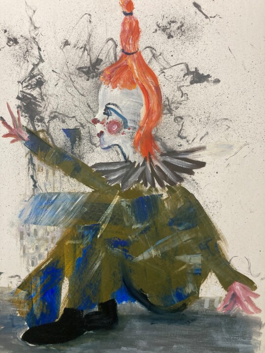 The Woman Clown 绘画, 18x14 in