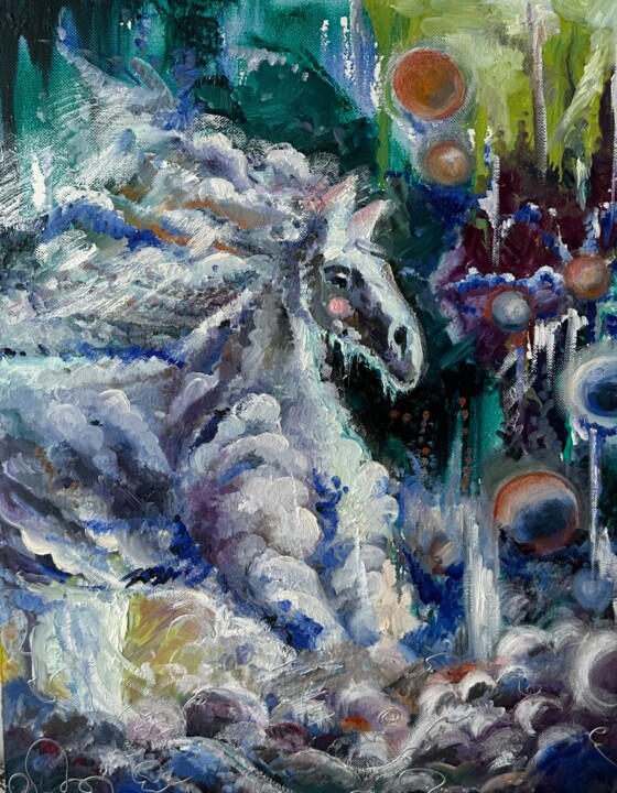The White Horse 绘画, 31.5x23.6 in
