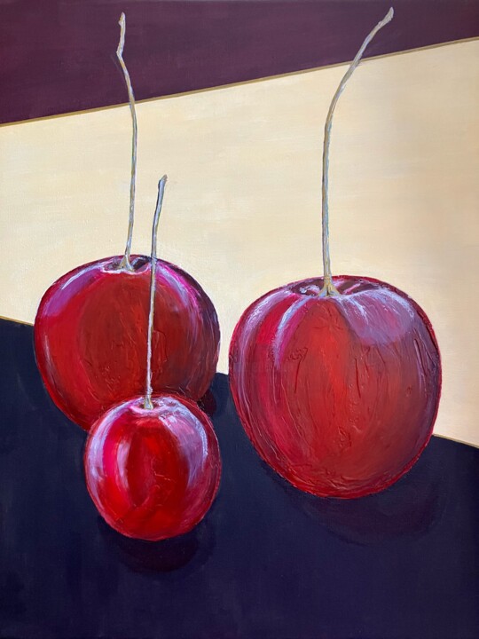 제목이 "«THE CHERRY TRINITY»"인 미술작품 Elegusart로, 원작, 아크릴