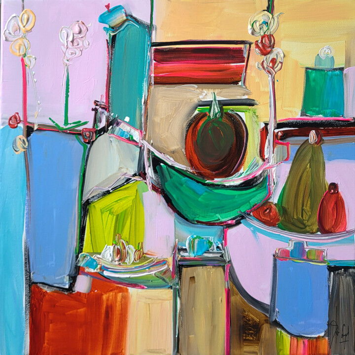 Still Life Landscape 绘画, 15.8x15.8 in