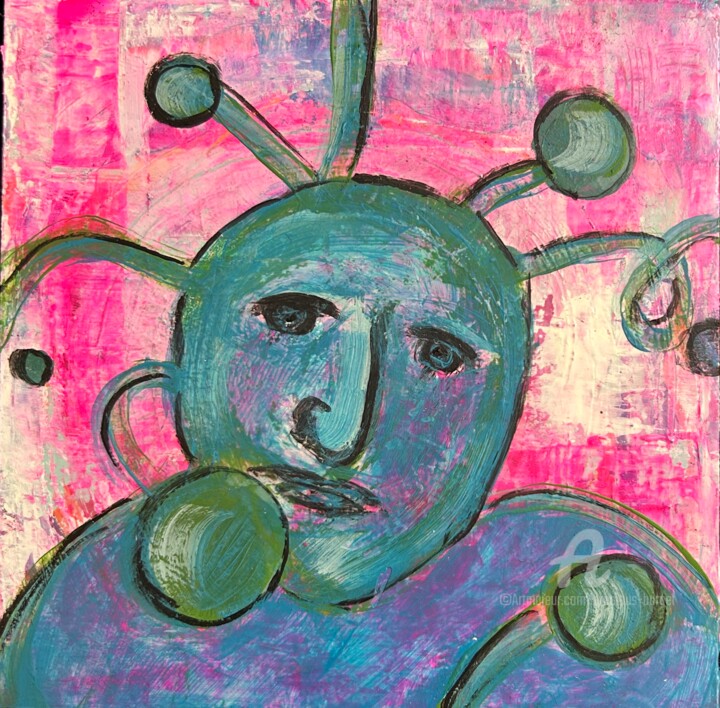“The Juggler” 绘画, 6x6 in