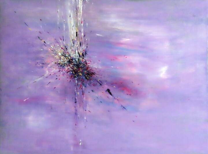 Painting titled "The Spiral Unwinds" by Dunc Ebedes, Original Artwork, Acrylic Mounted on Wood Stretcher frame