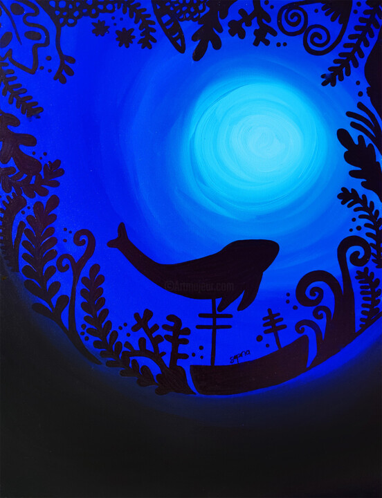 La Baleine dans les profondeurs Картина, 31,5x23,6 in