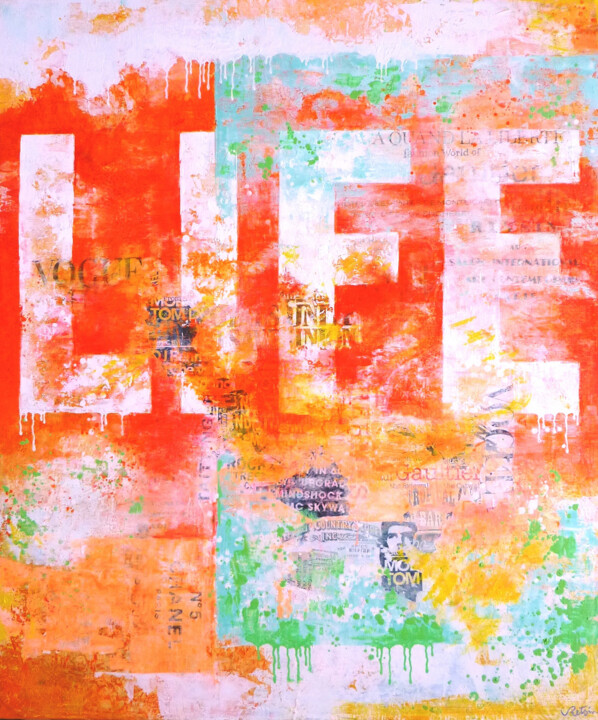 LIFE abstract 绘画, 47.2x39.4 in