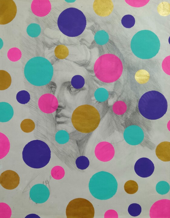 Apollo Yayoi Kusama 绘画, 24.4x19.3 in