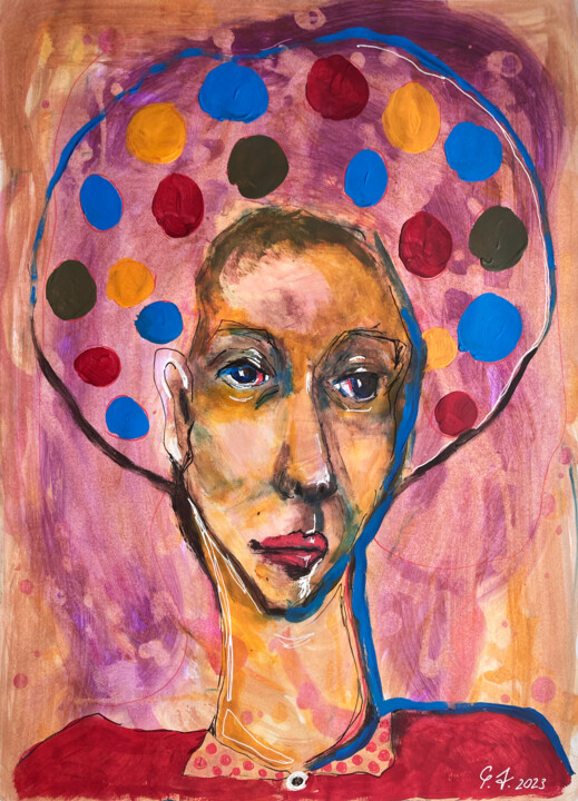 Colorful mind 绘画, 15.8x11.6 in