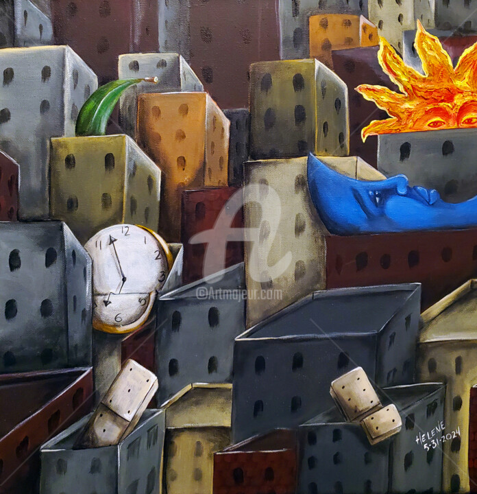 When The Lights Went Out 绘画, 18x18 in