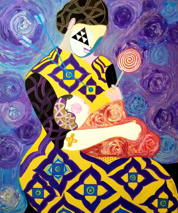 Mother/Child during War V 绘画, 24x20 in