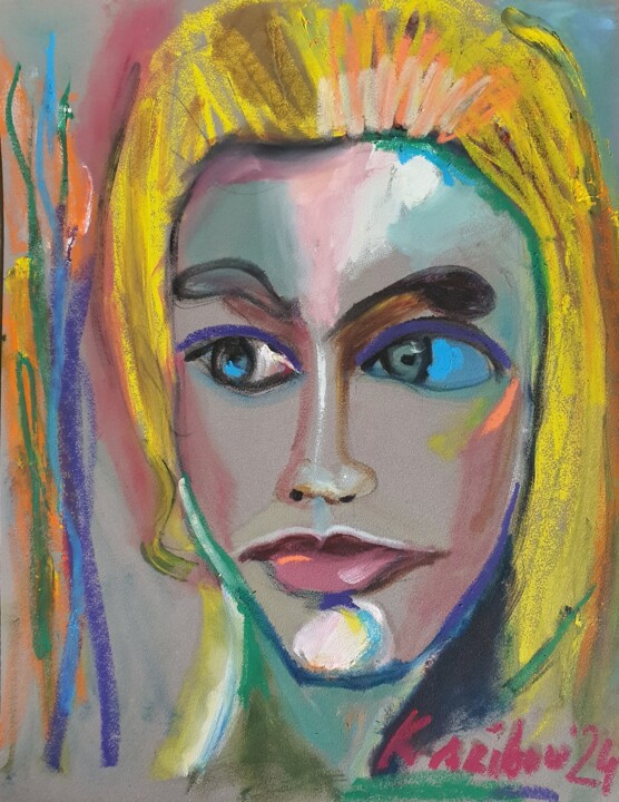 Portrait of a girl. Pop art 图画, 11.8x9.5 in