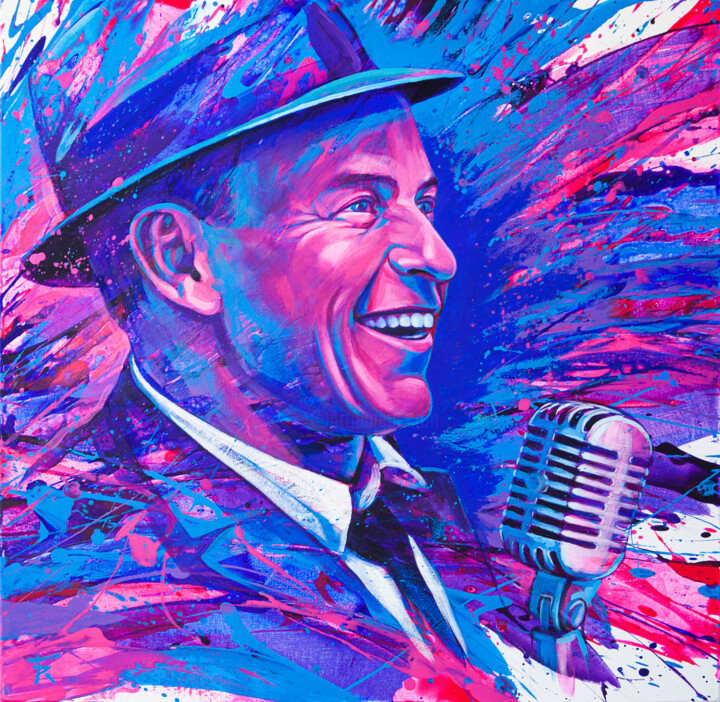 Painting titled "Portrait of singing…" by Robert Tretyakov, Original Artwork, Acrylic Mounted on Wood Stretcher frame