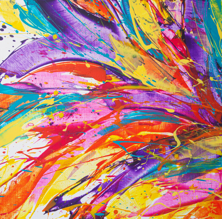 Painting titled "Joy" by Robert Tretyakov, Original Artwork, Acrylic Mounted on Wood Stretcher frame