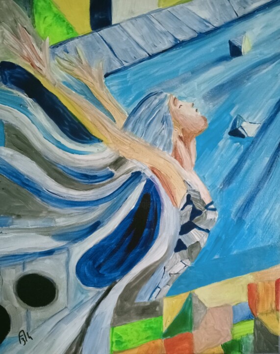 Peinture intitulée "La libération d'une…" par Audran, Œuvre d'art originale, Acrylique