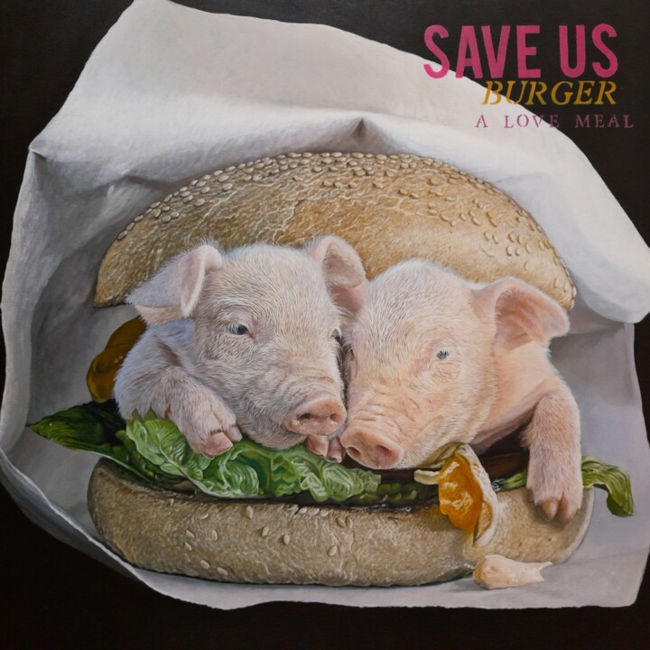 A love meal 绘画, 27.6x27.6 in
