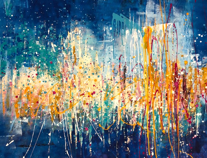 Peinture intitulée "Abstract landscape 2" par Dam Domido, Œuvre d'art originale, Acrylique