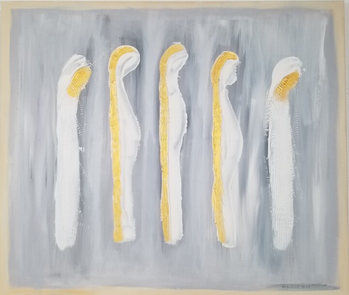 제목이 "Exodus- SOLD"인 미술작품 Johanne Monique Dufour (Monique J Dufour)로, 원작, 아크릴 나무 들것 프레임에 장착됨