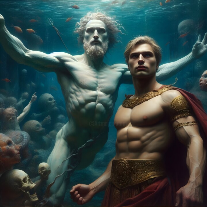 数字艺术 标题为“Triangle of Poseidon” 由Batuhan Gözüaçık, 原创艺术品, AI生成的图像