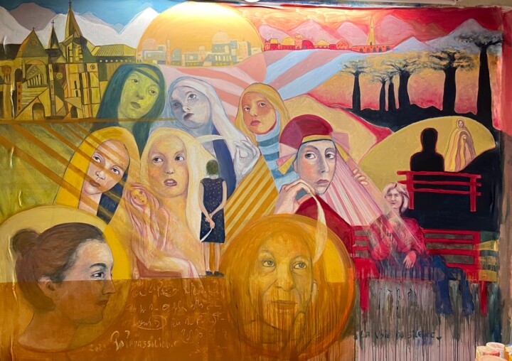 Painting titled "Aviot" by Evangeli Papavassiliou, Original Artwork, Acrylic