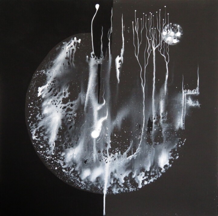 Peinture intitulée "Dernier étage avant…" par Clau Redier-Clément, Œuvre d'art originale, Acrylique Monté sur Châssis en bois