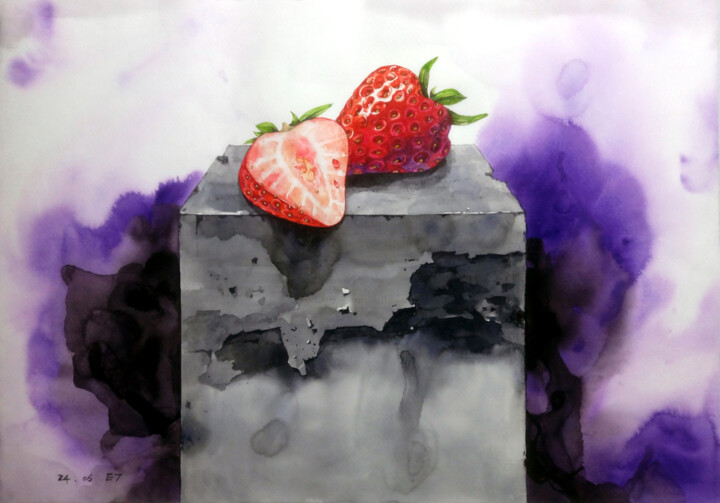Strawberry 24 绘画, 15.4x21.3 in