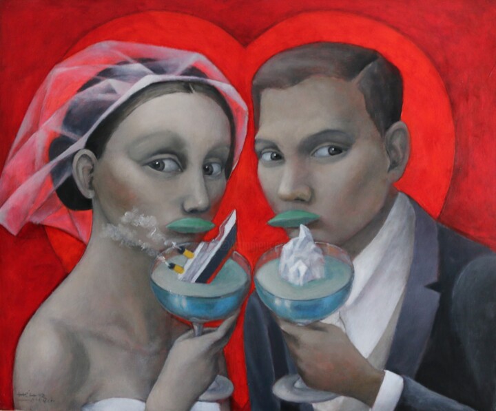 Amor eterno 绘画, 21.3x25.6 in