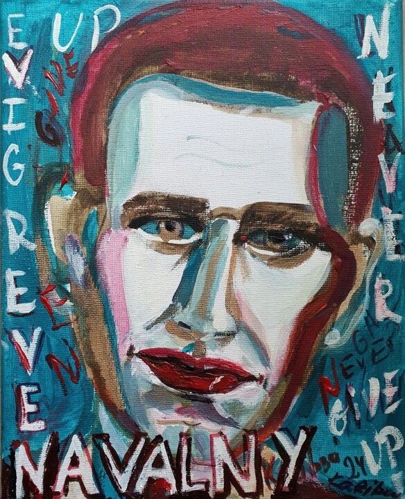 Hommage an Navalny. Never give up! 绘画, 9.8x7.9 in