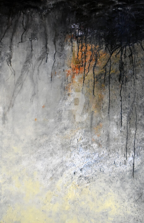 Painting titled "Aube 2" by Nelly Carnet, Original Artwork, Acrylic Mounted on Wood Stretcher frame