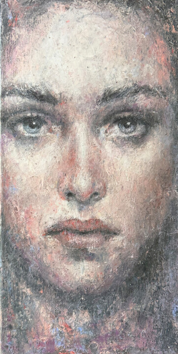 Eyes contact #2 绘画, 15.8x7.9 in