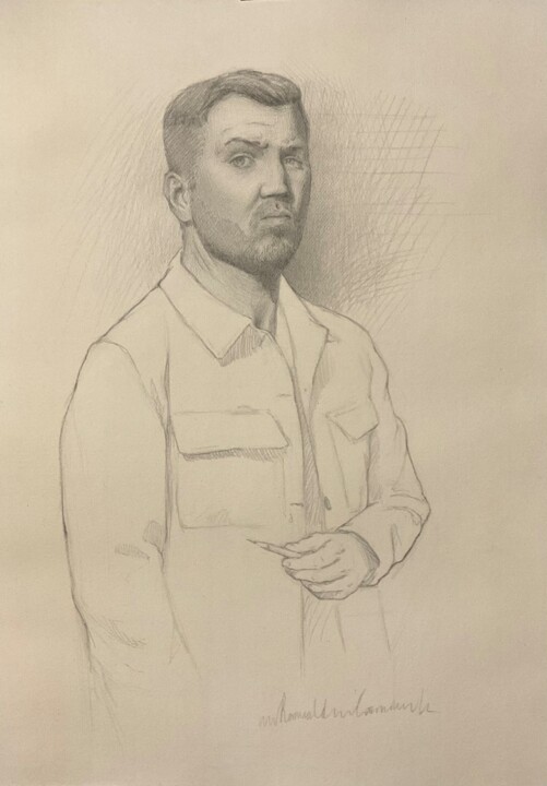 Autoportrait à 36 ans 图画, 14.2x10.2 in