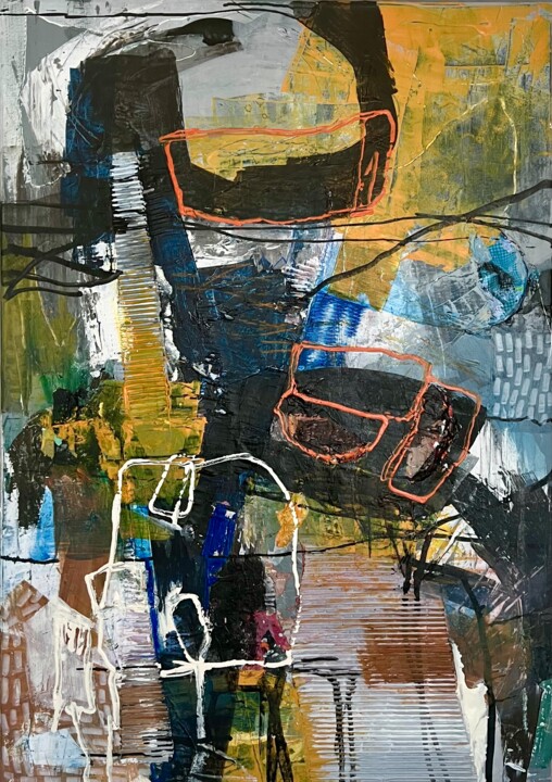 Everyone carries their backpack 绘画, 39.4x27.6 in