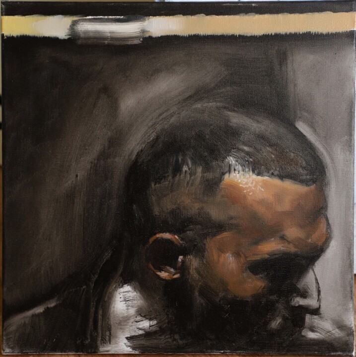 homme de l'ombre 绘画, 15.8x15.8 in
