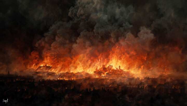 Great Fire of London 1666 数字艺术