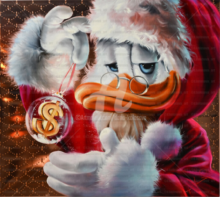 The Lucky Santa Schilderij, 33,1x37 in
