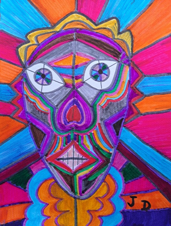 " Le Rayonnant " 绘画, 11.4x8.3 in