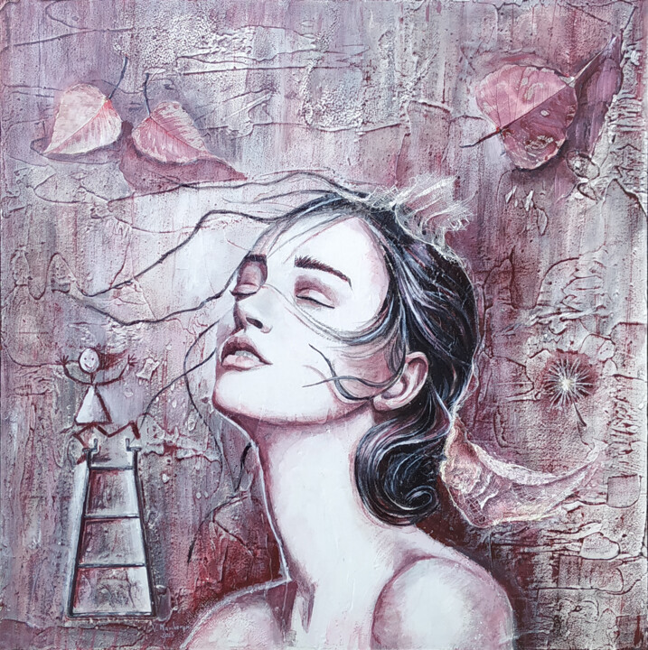 Painting titled "QUELLA LEGGEREZZA C…" by Vittoriana Mascheroni, Original Artwork, Acrylic