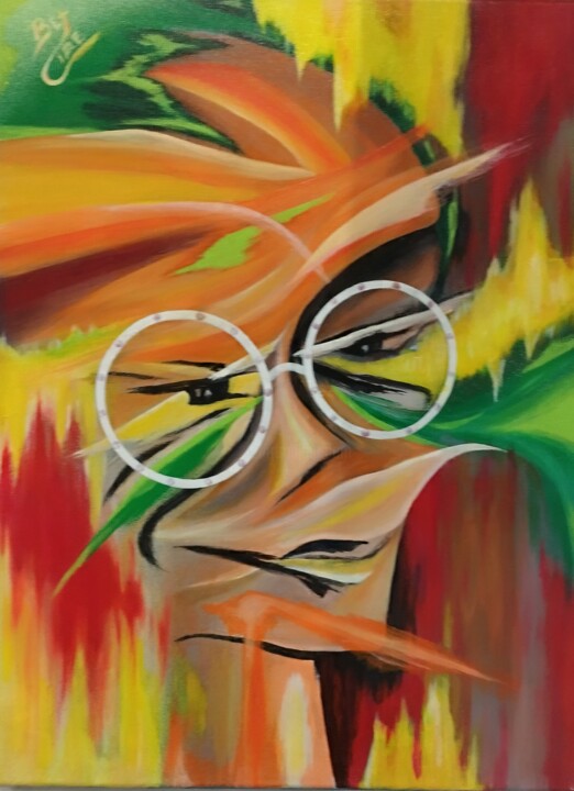 Painting titled "VUE" by Eric Bouquet, Original Artwork, Acrylic