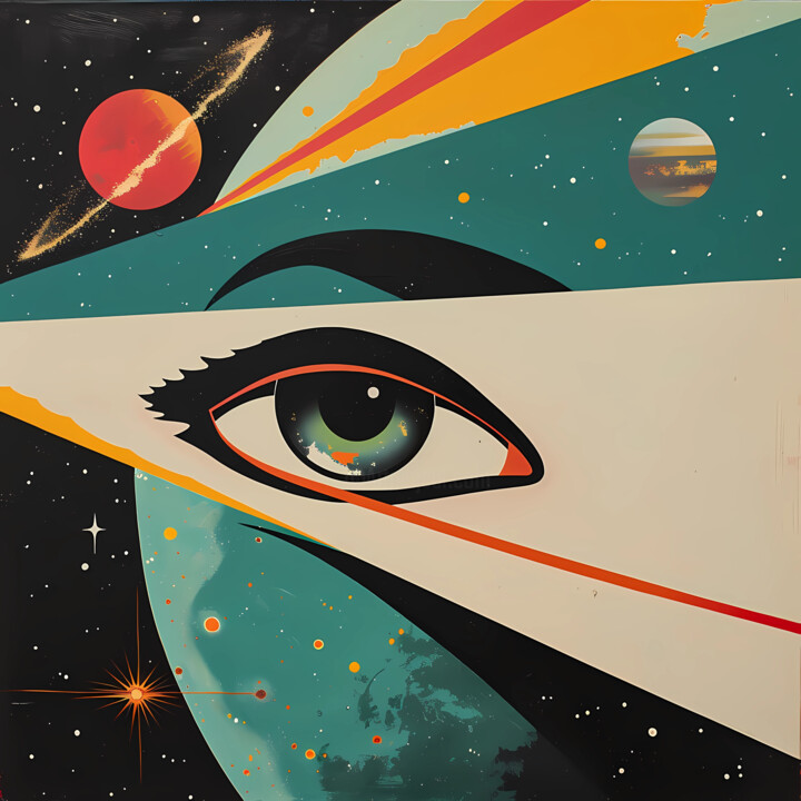 The green blue eye of the Universe 绘画, 19.7x19.7 in