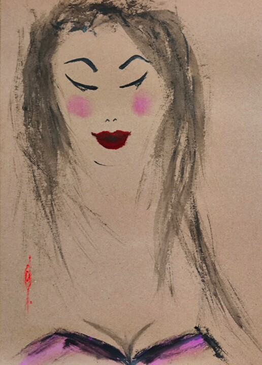 She is in pink 图画, 11.7x8.3 in