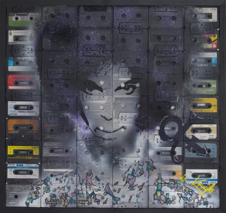 Painting titled "Prince" by Monique De Kruijk, Original Artwork, Acrylic Mounted on Wood Panel