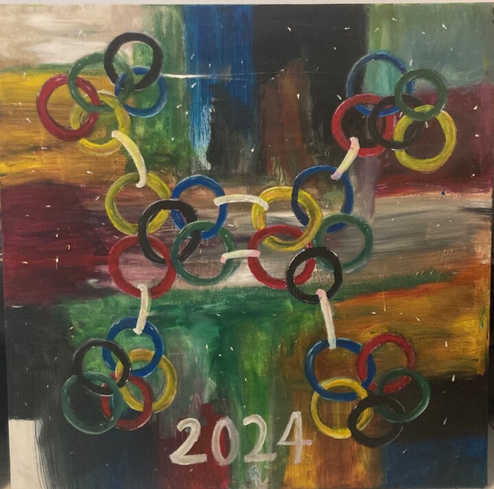 Painting titled "JO 2024" by Sandy Madar, Original Artwork, Acrylic