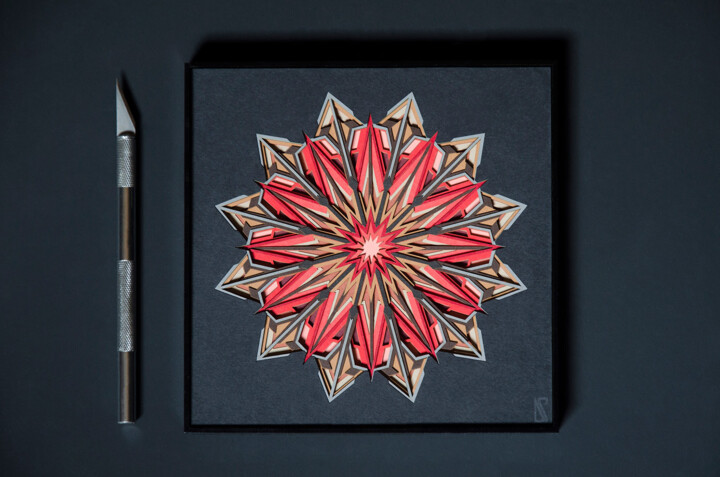 SOLAR FLARE - Paper Cut Illustration Heykel, 6,9x6,9 in