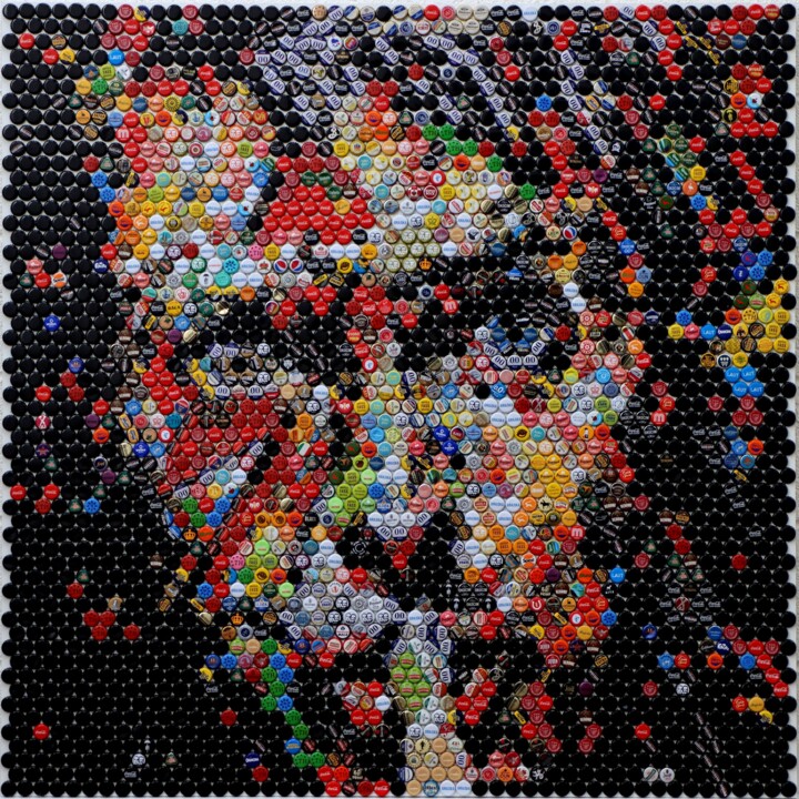 David Bowie - Starman 2.0 拼贴, 55.1x55.1 in