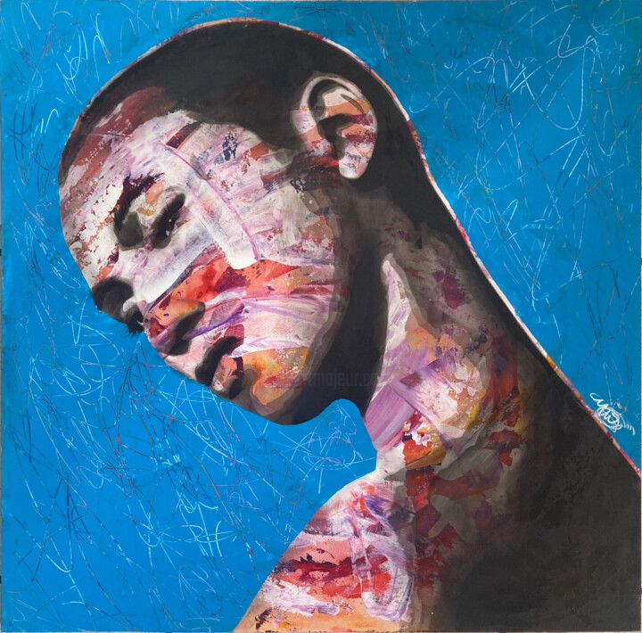 Malika #2 绘画, 23.6x23.6 in