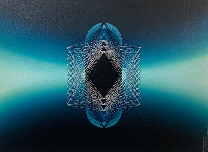 Painting titled "Oscillation - H II" by Peter Pitout, Original Artwork, Oil
