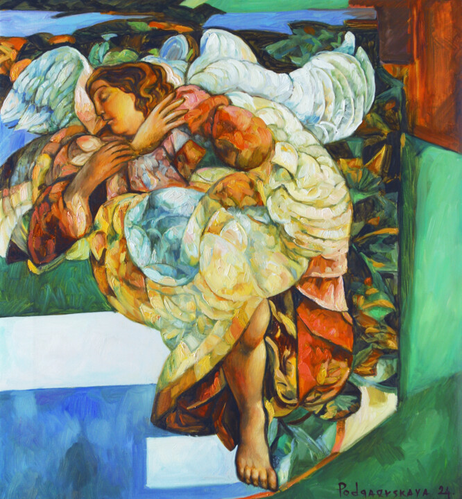 Angel in love. Pittura, 27,6x25,6 in
